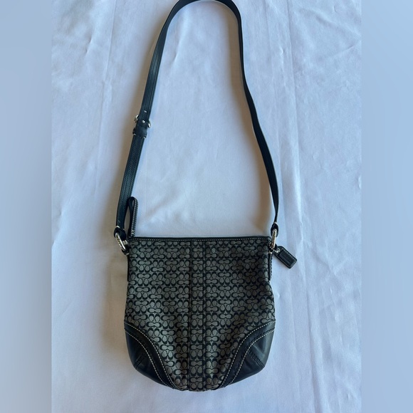 Coach Black and Grey Mini Signature Small Crossbody - Picture 1 of 12